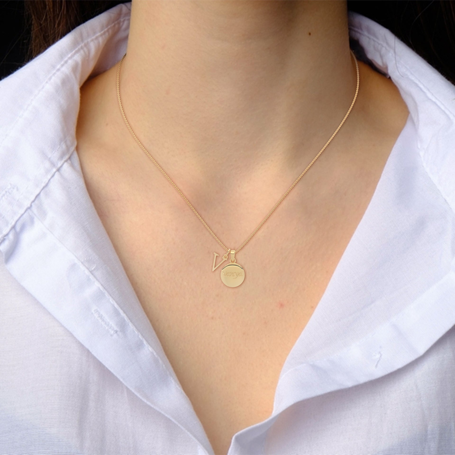 Personalized Coin Necklace With Letter