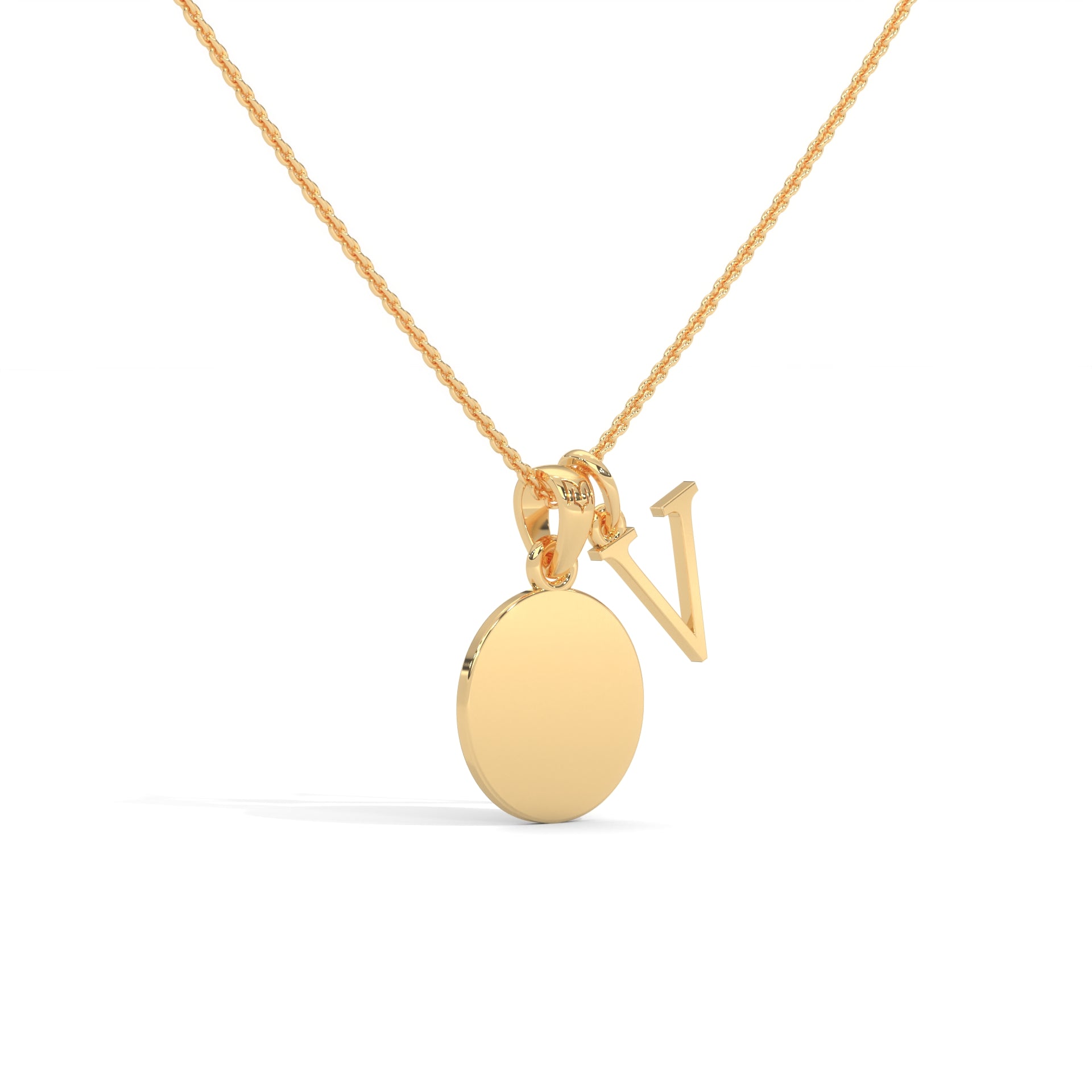 Personalized Coin Necklace With Letter