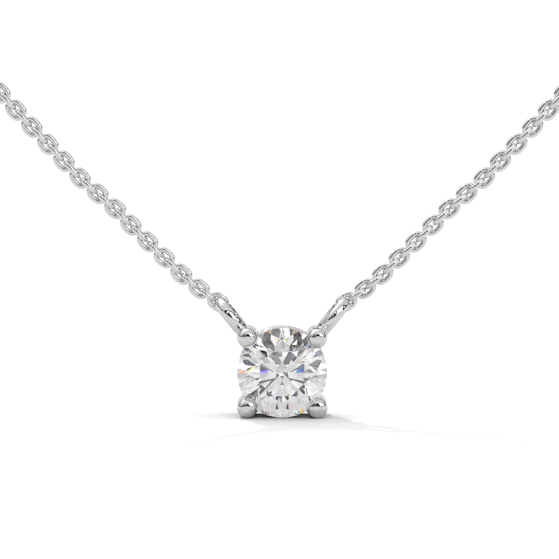 Round Illusion Diamond Pendant Necklace