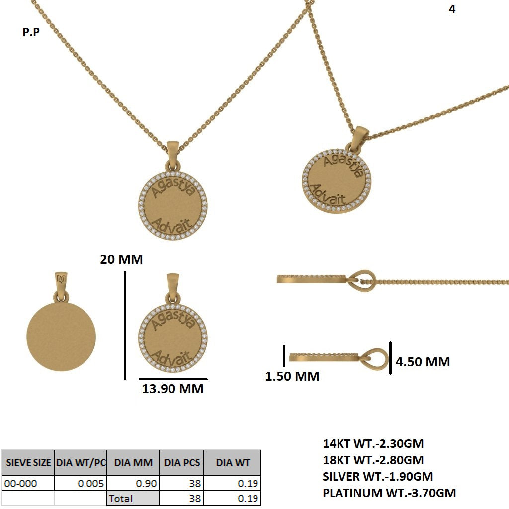 Personalized Coin Necklace With Halo