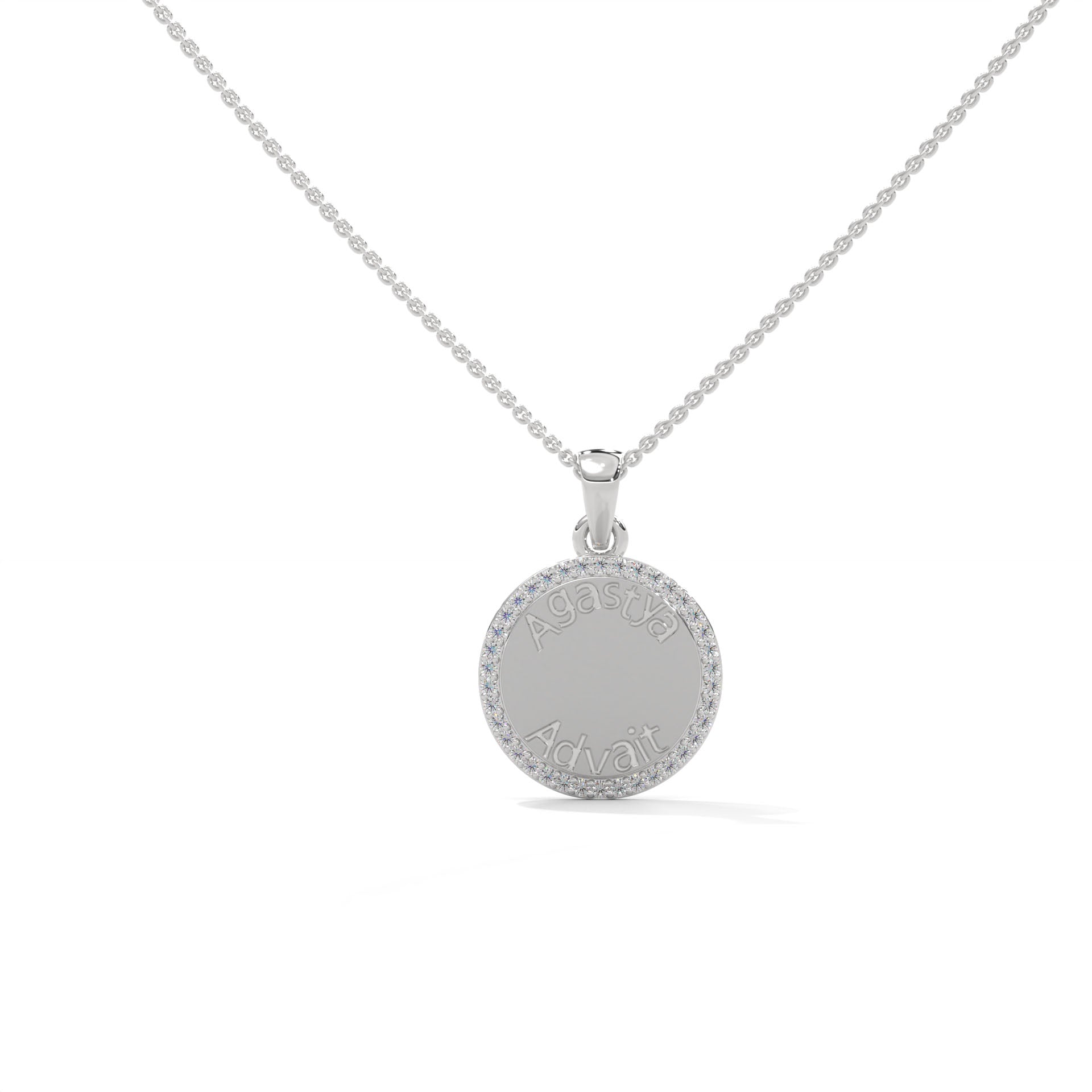 Personalized Coin Necklace With Halo