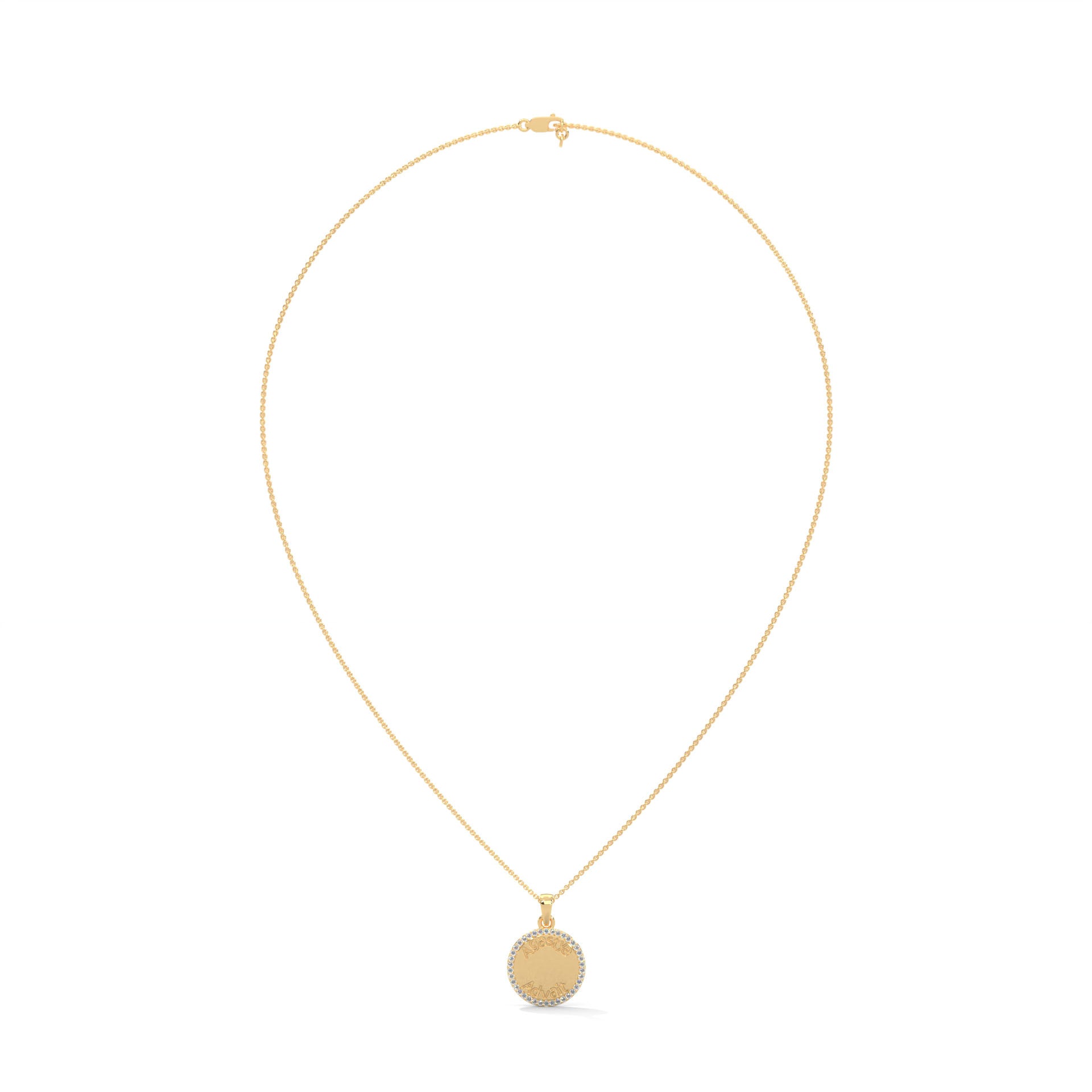 Personalized Coin Necklace With Halo
