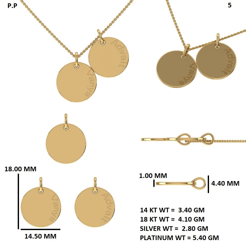 Personalized Stackable Coin Necklace