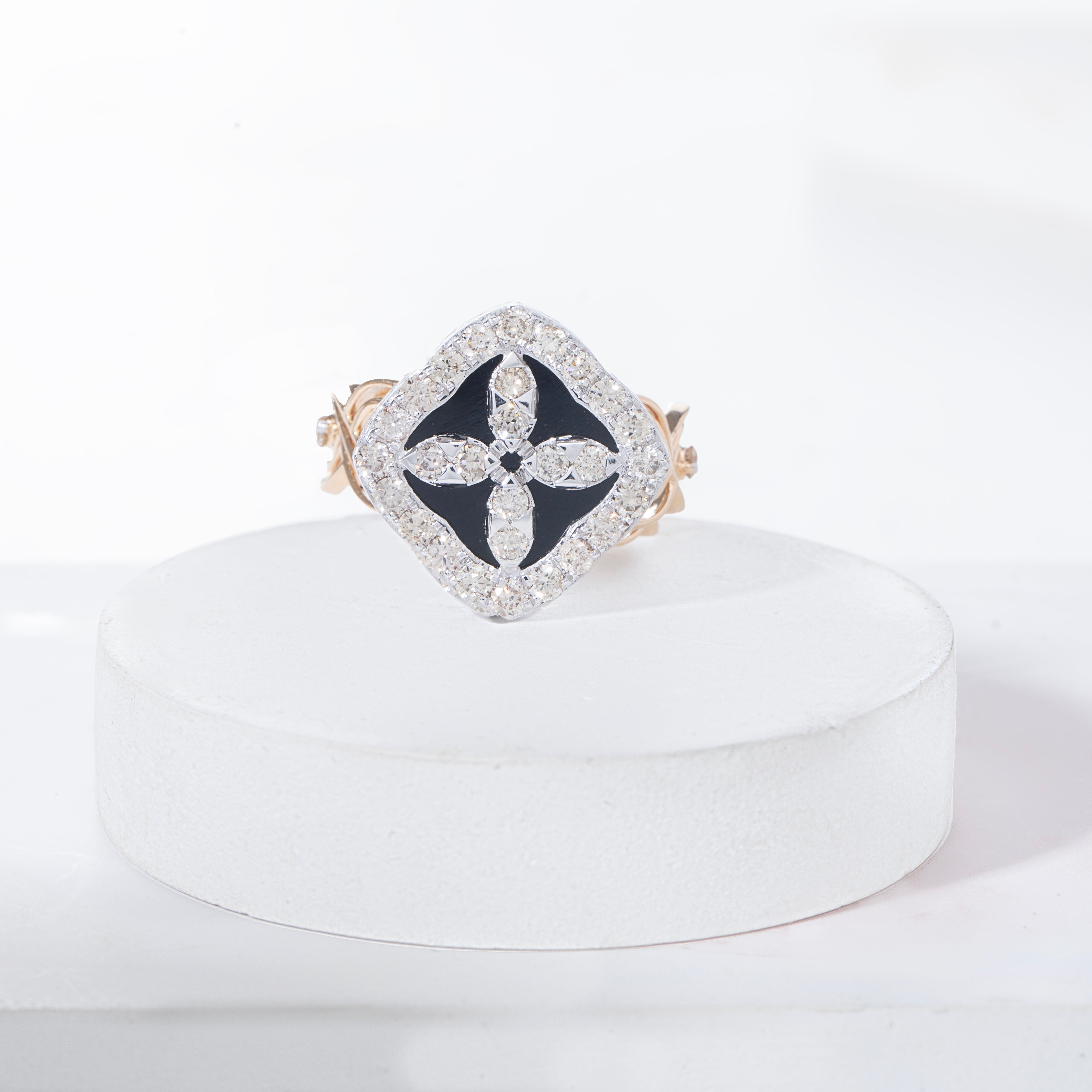 Black Onyx Diamond Ring