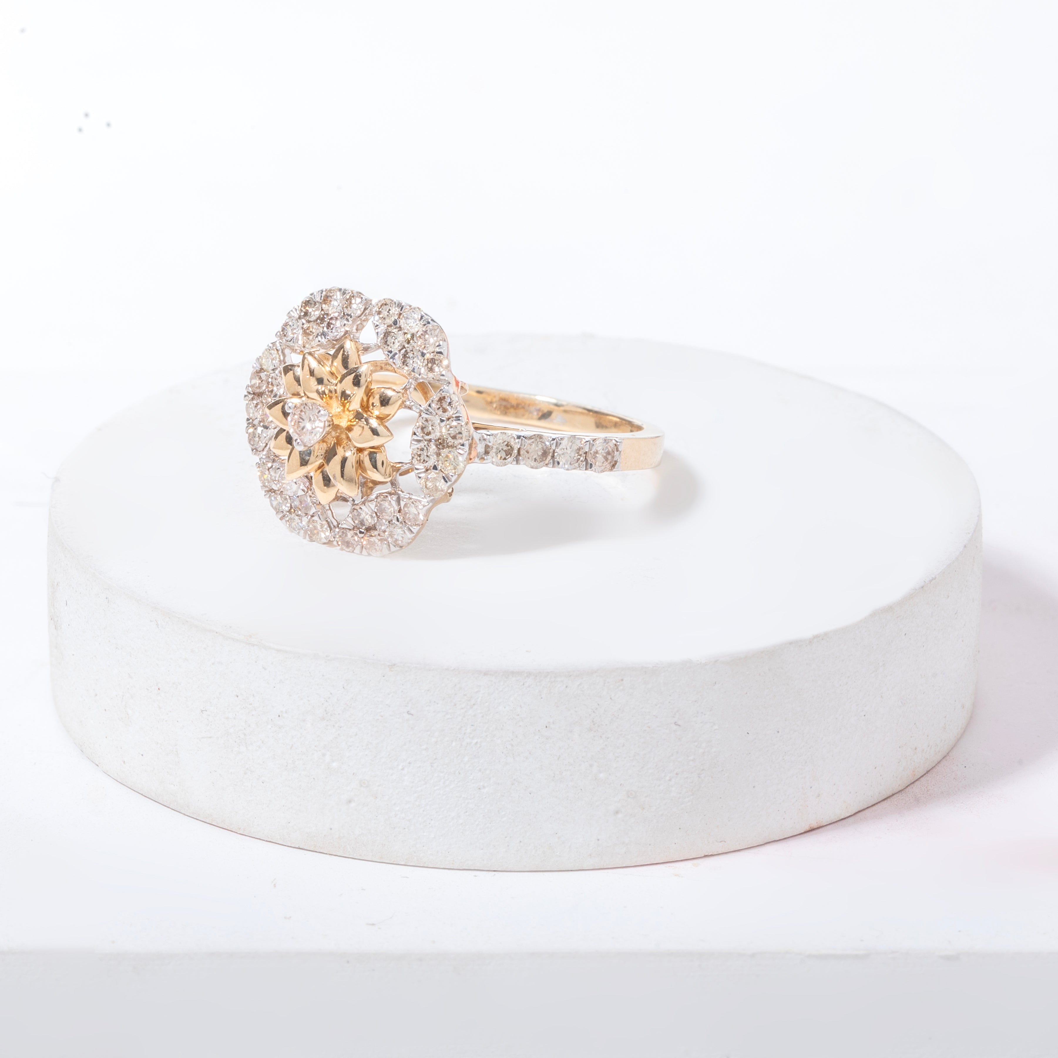 Flower Petal Diamond Ring