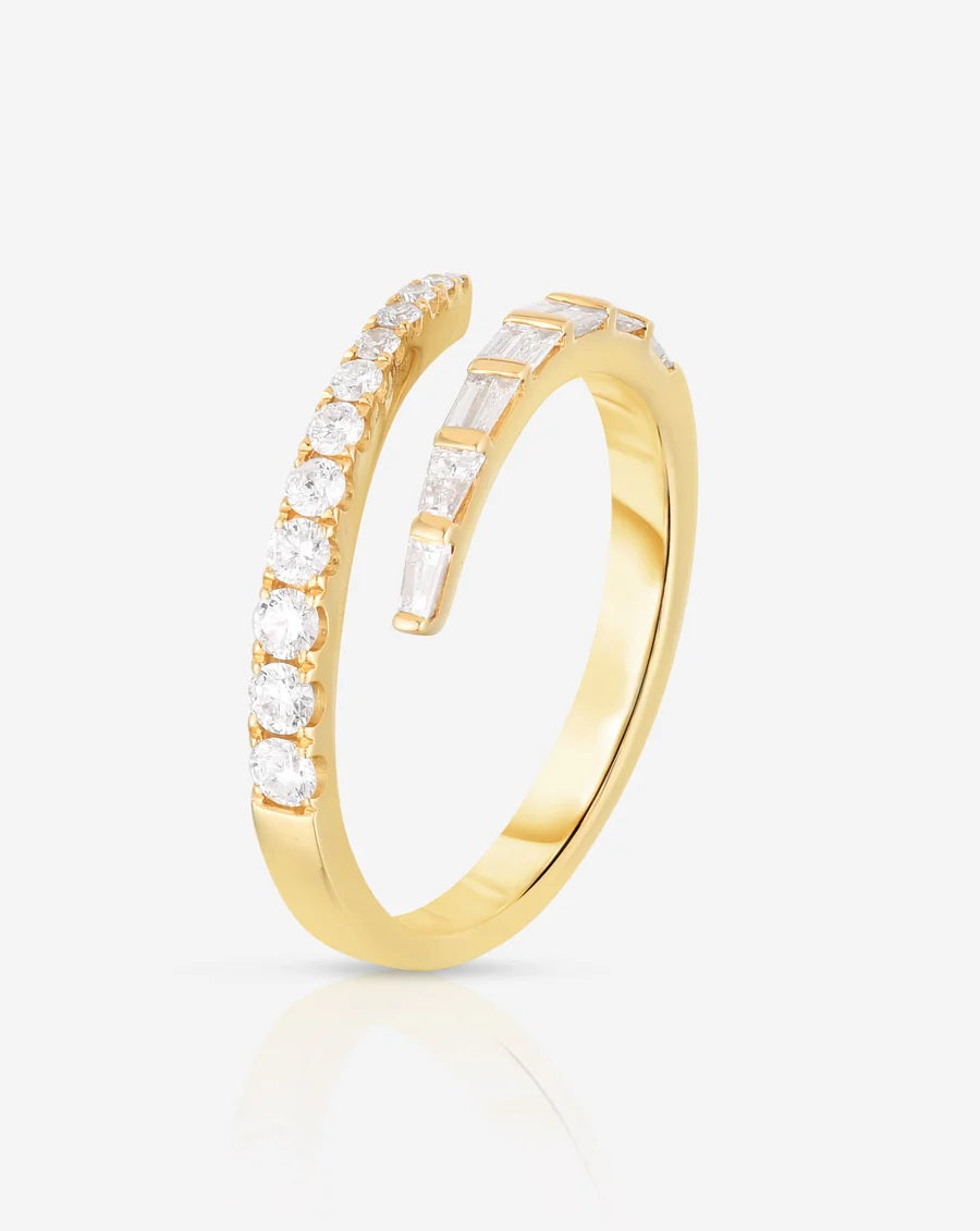 Mixed Diamond Wrap Ring