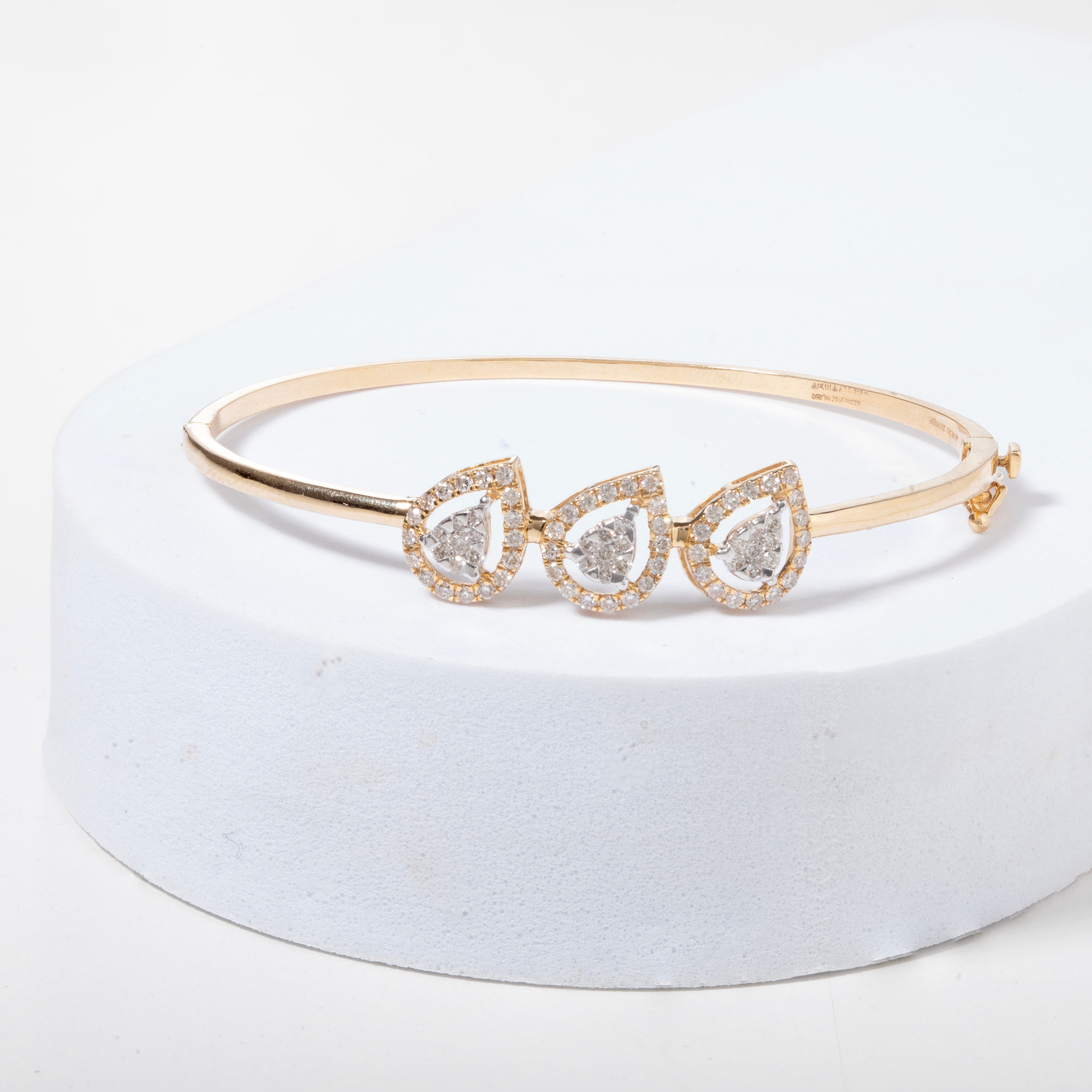 Pear Trio Illusion Diamond Bangle