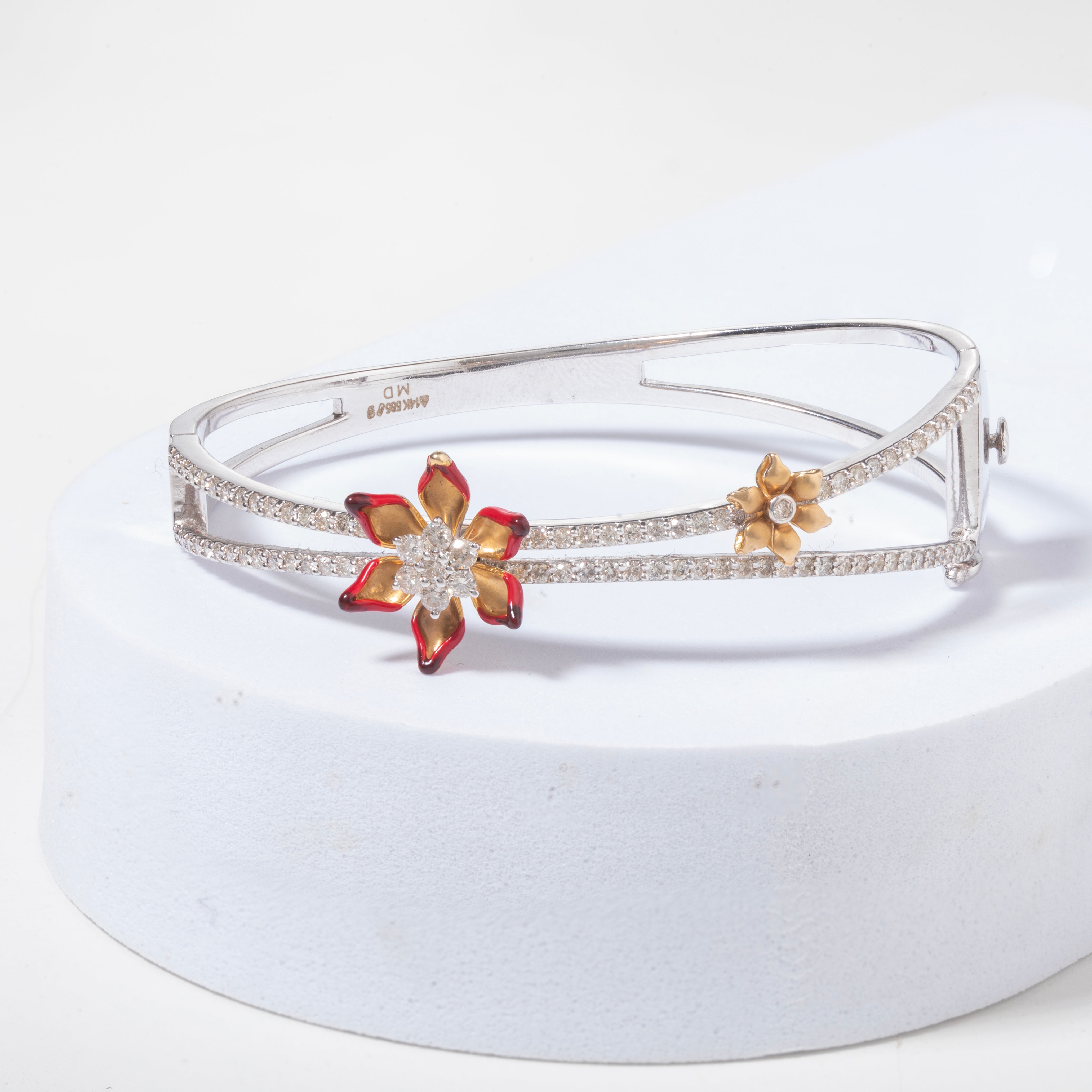 Two Flower Diamond Bangle