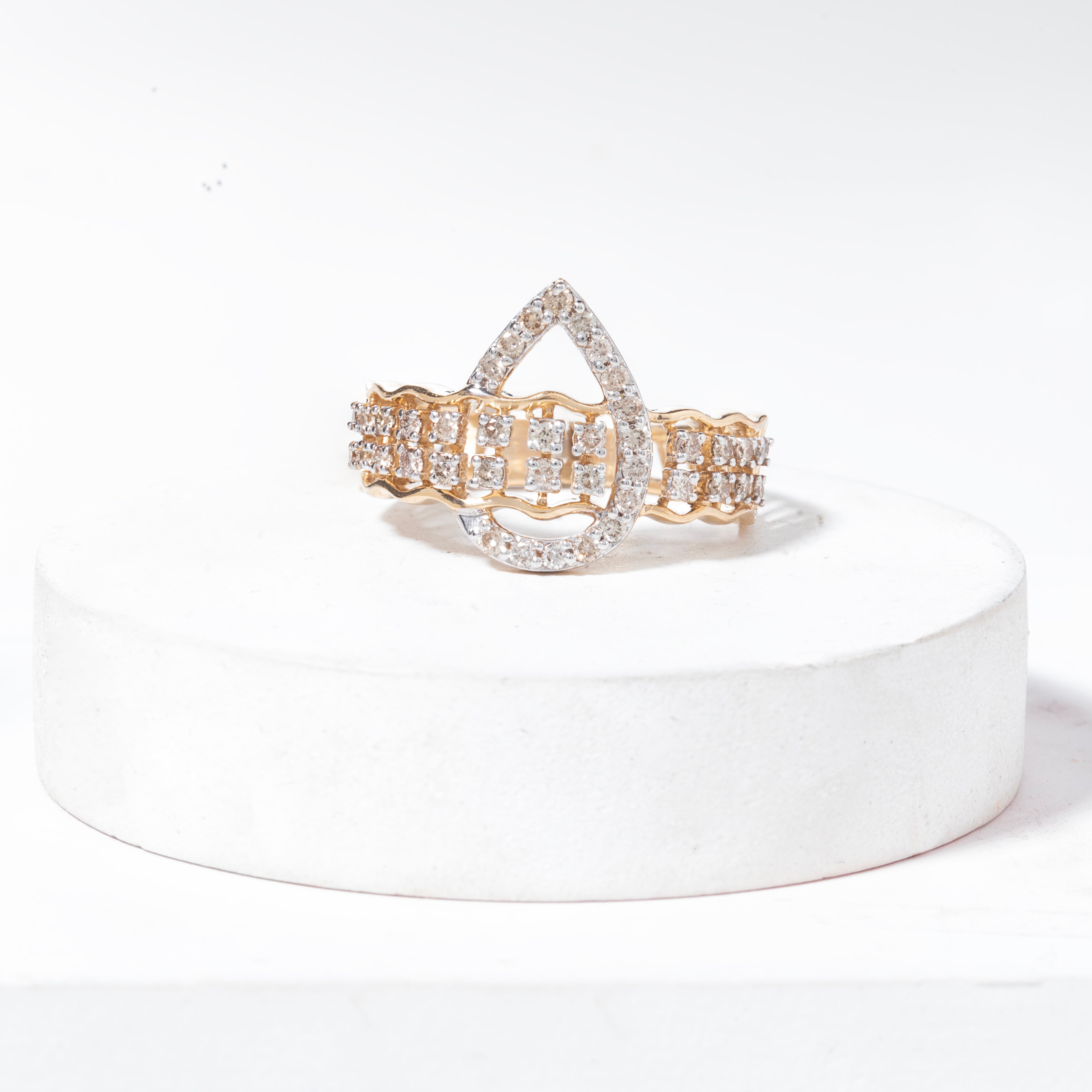 Wave Band Diamond Ring