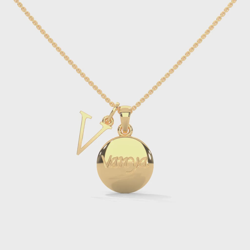 Personalized Coin Necklace With Letter