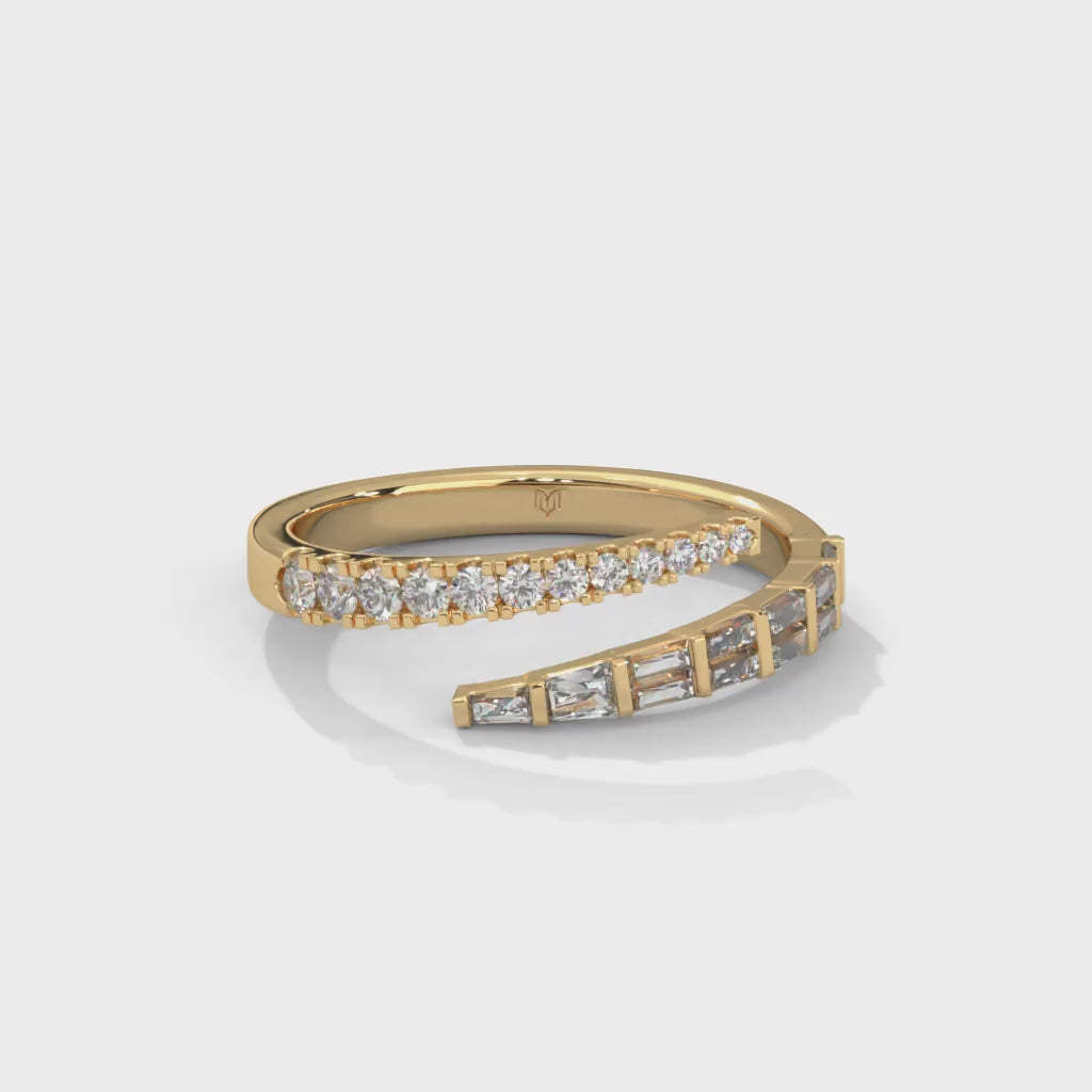 Mixed Diamond Wrap Ring