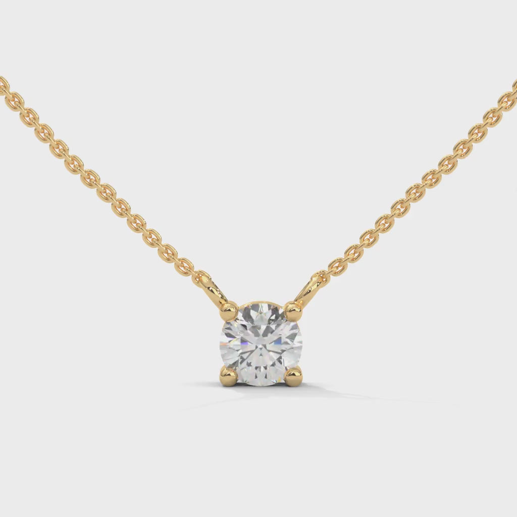 Round Illusion Diamond Pendant Necklace