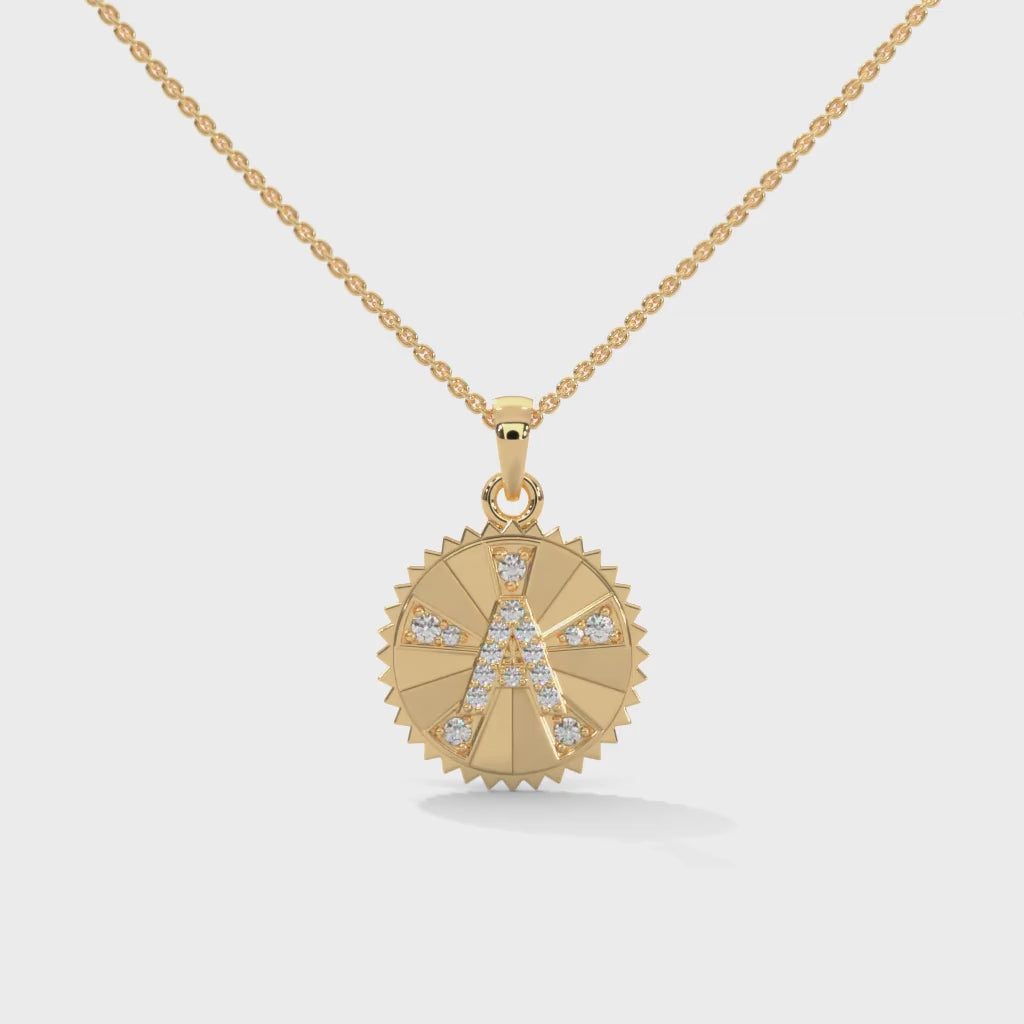 Personalized Sunburst Initial Necklace