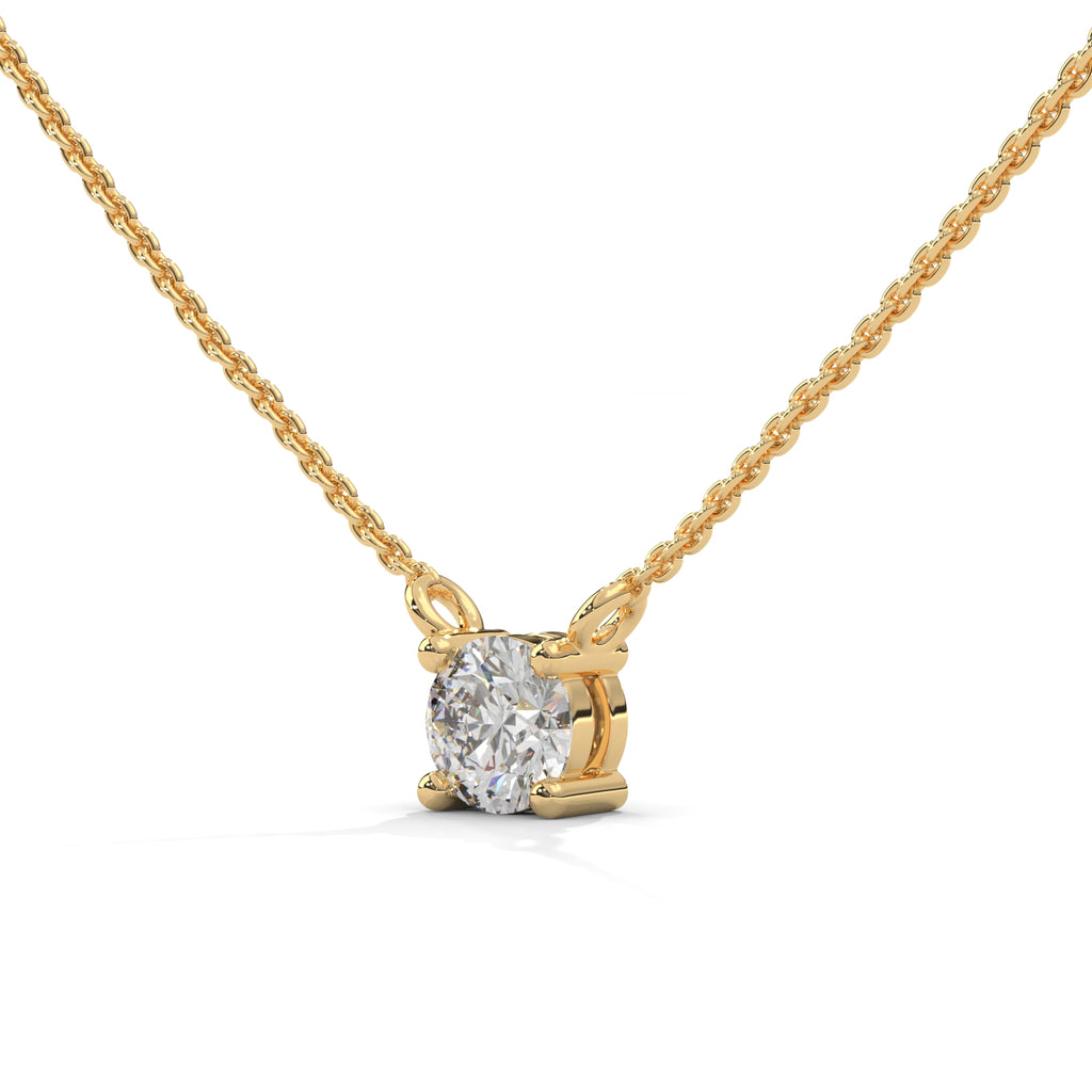 Round Illusion Diamond Pendant Necklace