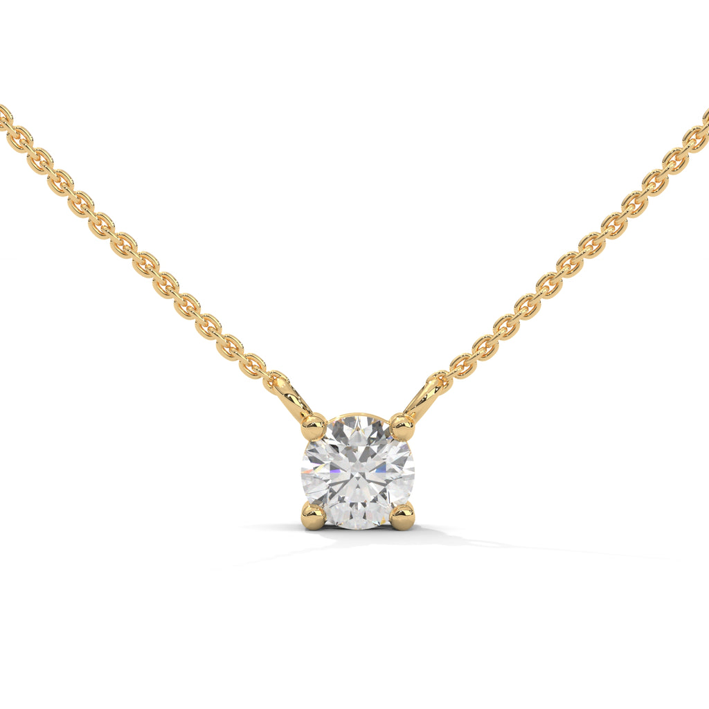 Round Illusion Diamond Pendant Necklace