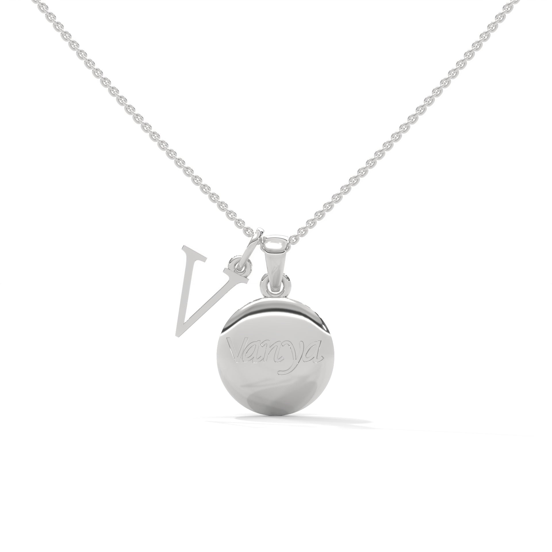 Personalized Coin Necklace With Letter