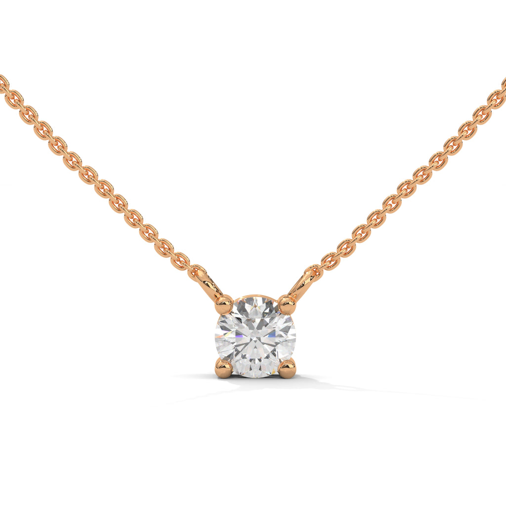 Round Illusion Diamond Pendant Necklace