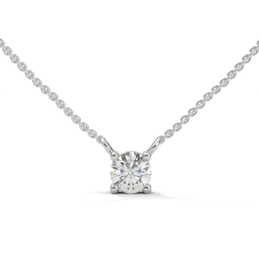 Round Illusion Diamond Pendant Necklace