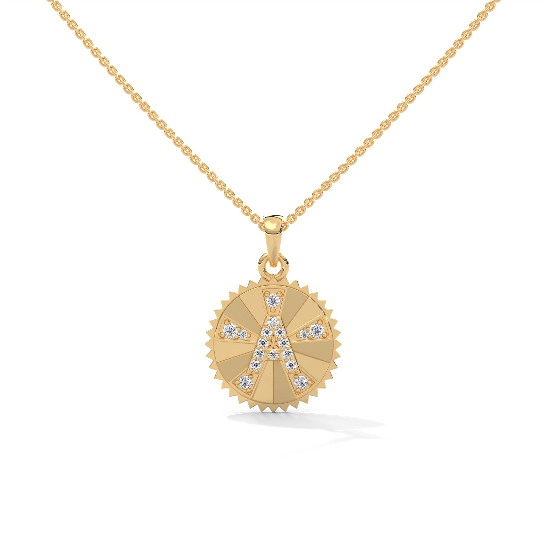Personalized Sunburst Initial Necklace