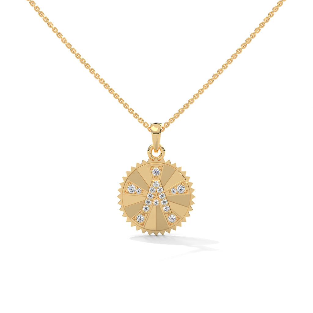 Personalized Sunburst Initial Necklace
