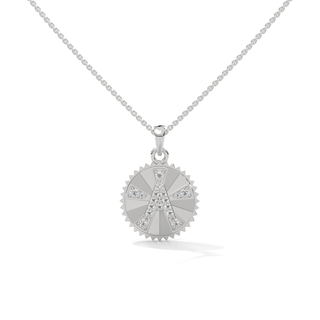Personalized Sunburst Initial Necklace