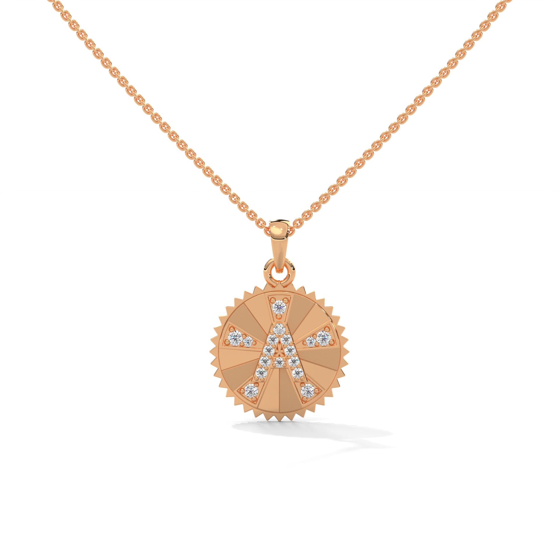 Personalized Sunburst Initial Necklace