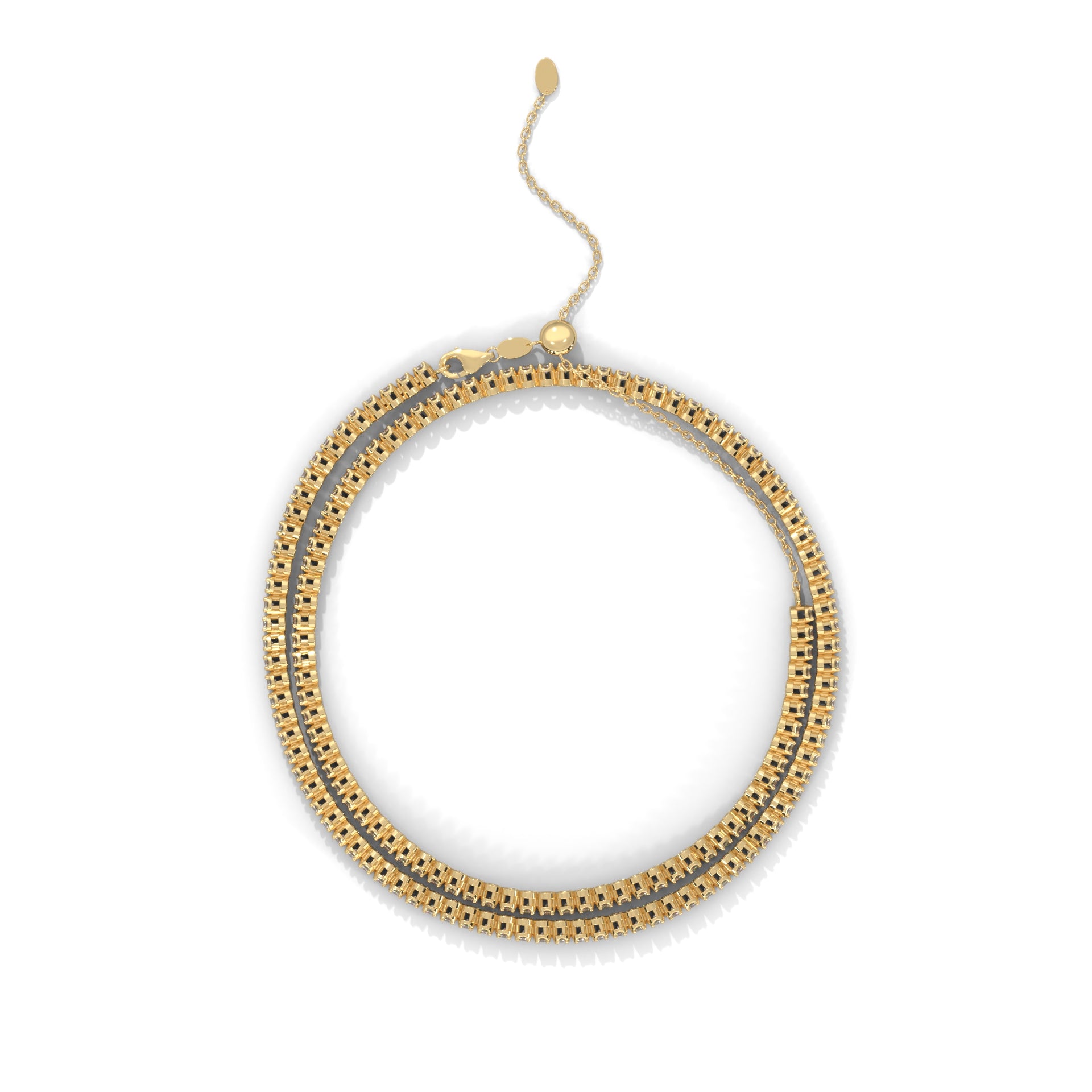Tennis Necklace + Double Tennis Bracelet
