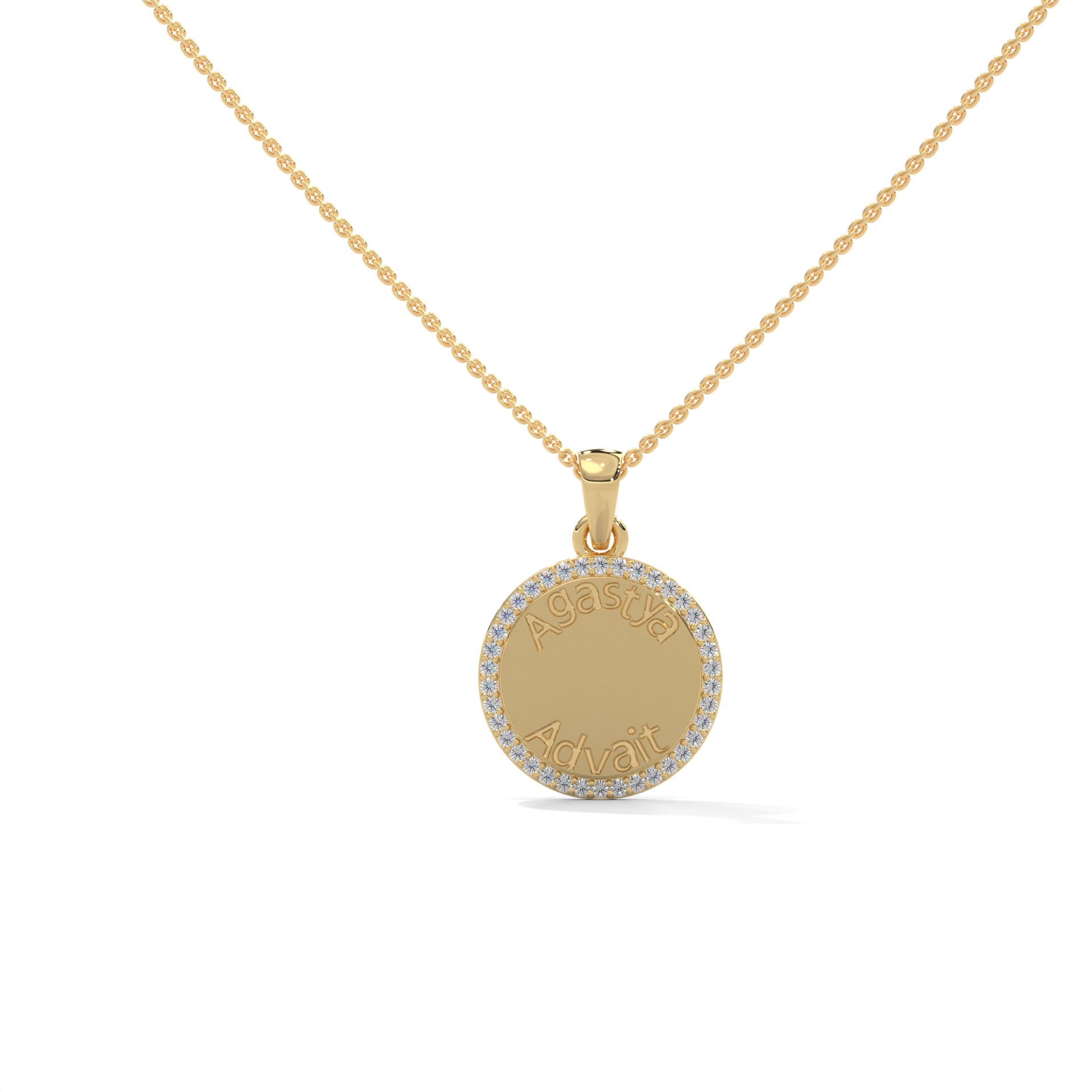 Personalized Coin Necklace With Halo