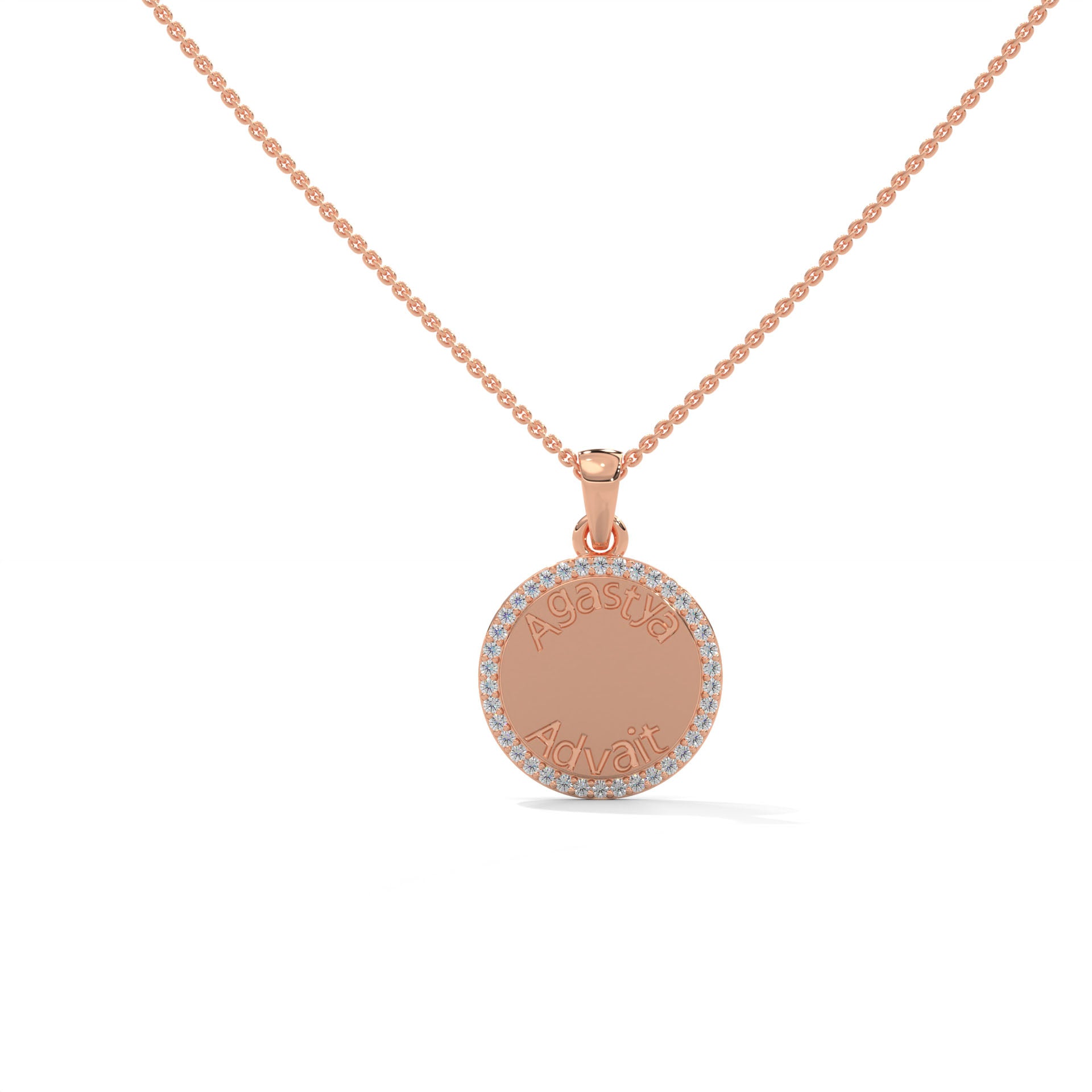 Personalized Coin Necklace With Halo