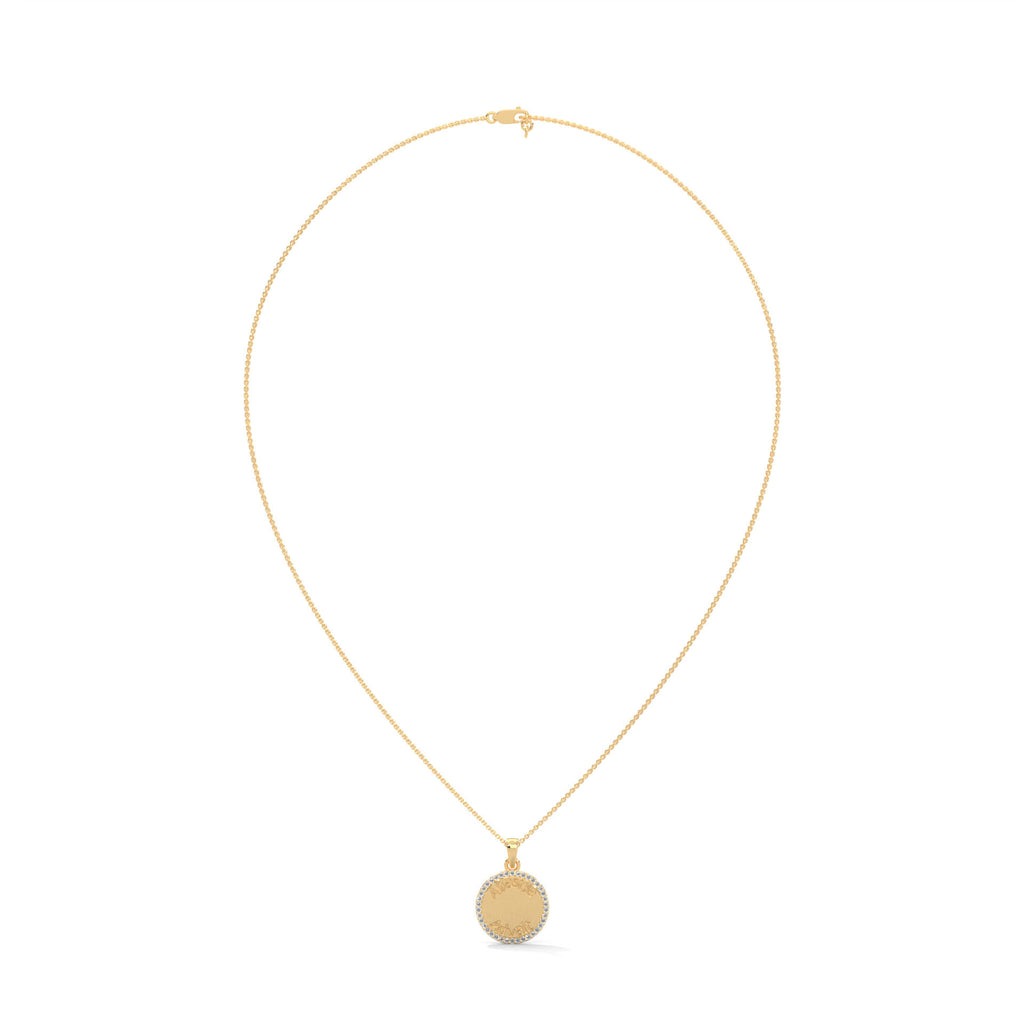 Personalized Coin Necklace With Halo