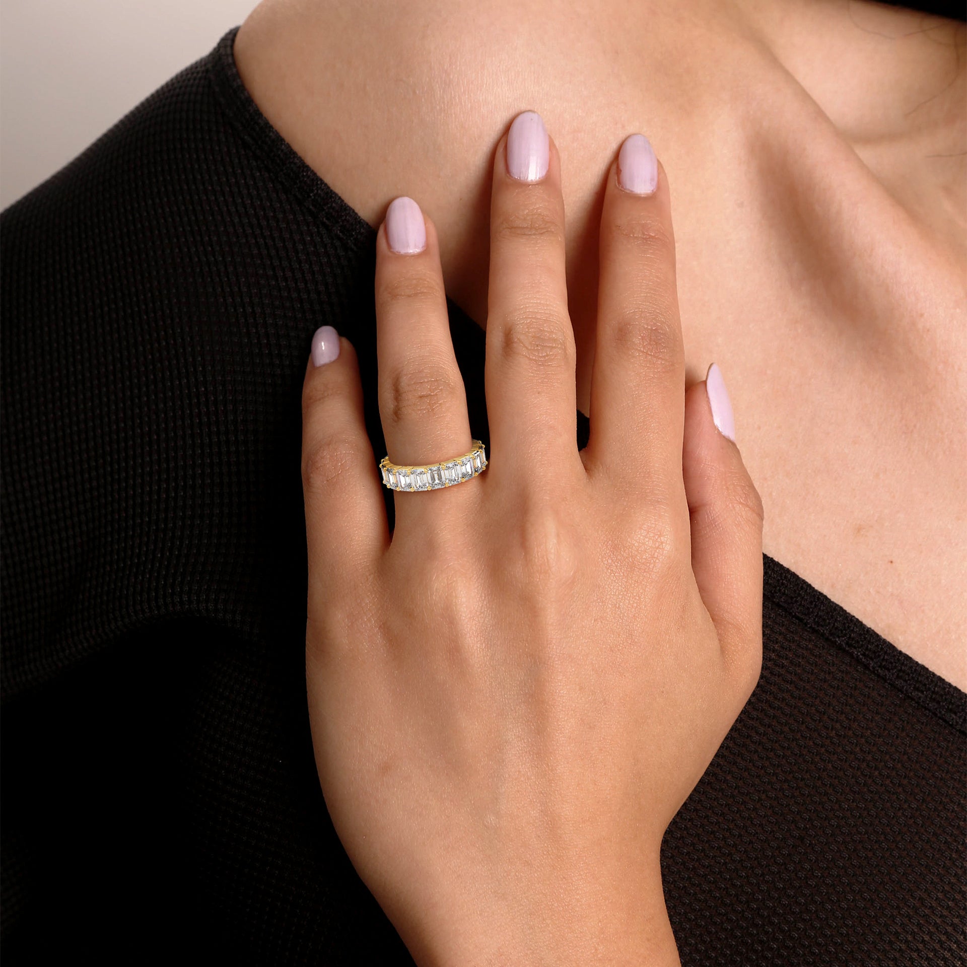 Emerald Eternity Ring - Full Coverage