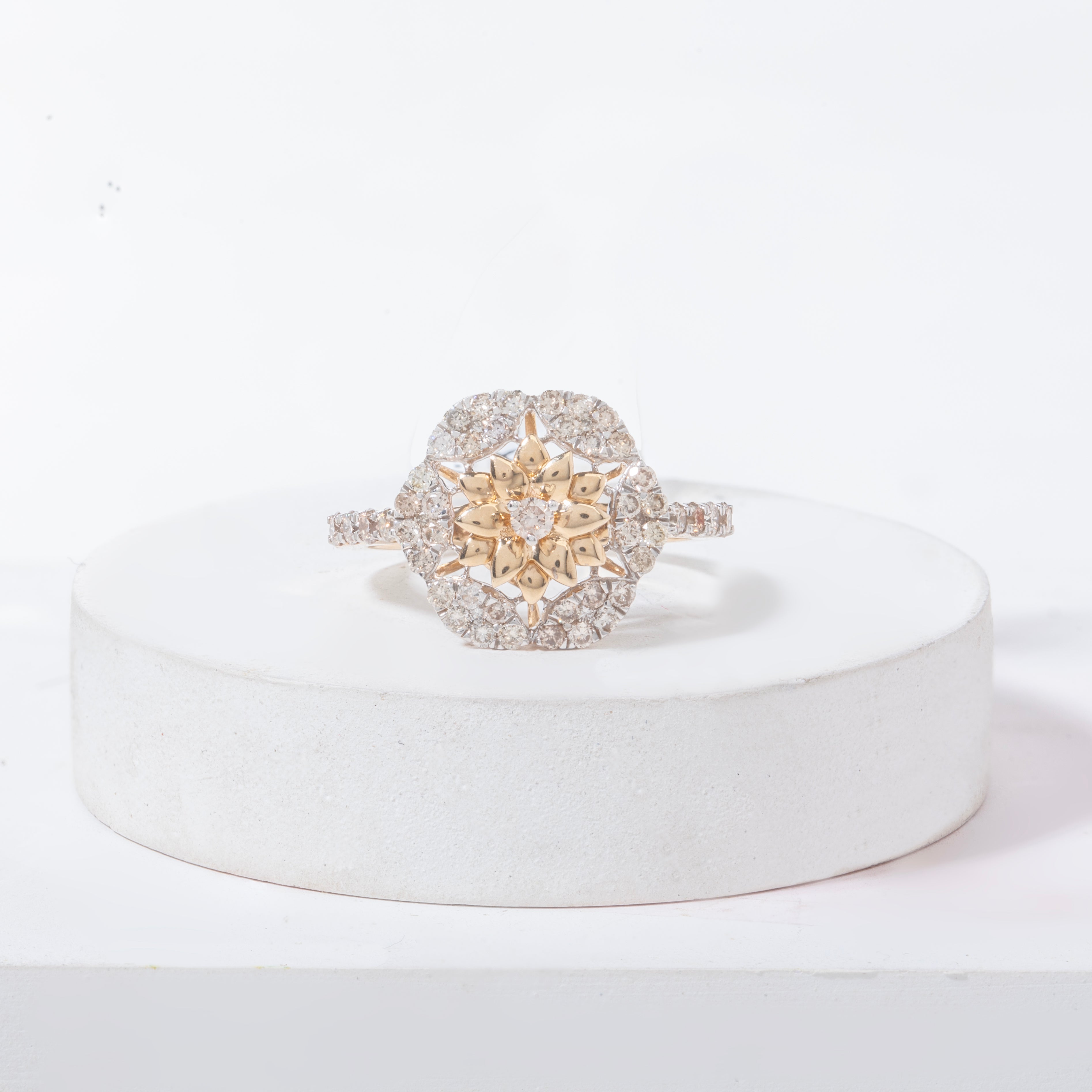 Flower Petal Diamond Ring