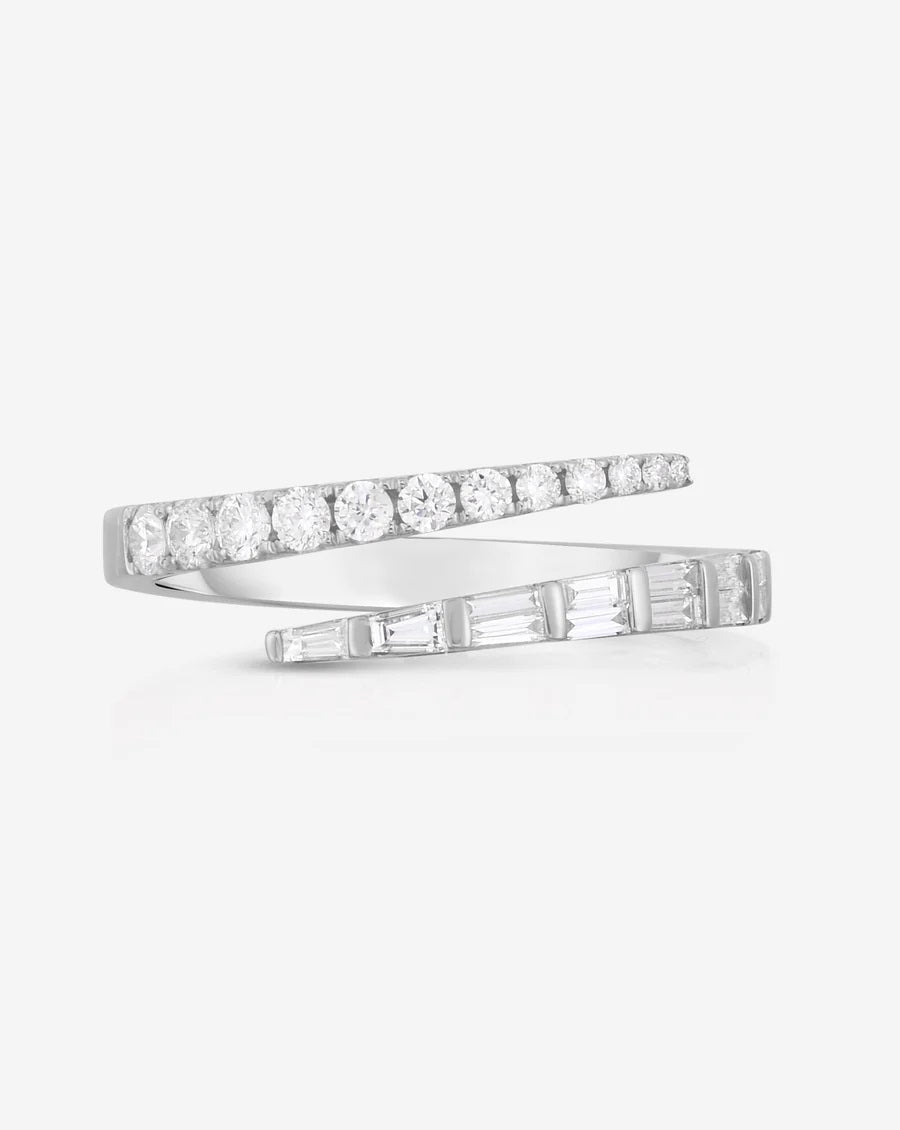 Mixed Diamond Wrap Ring