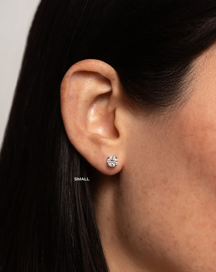 Round Illusion Diamond Earrings