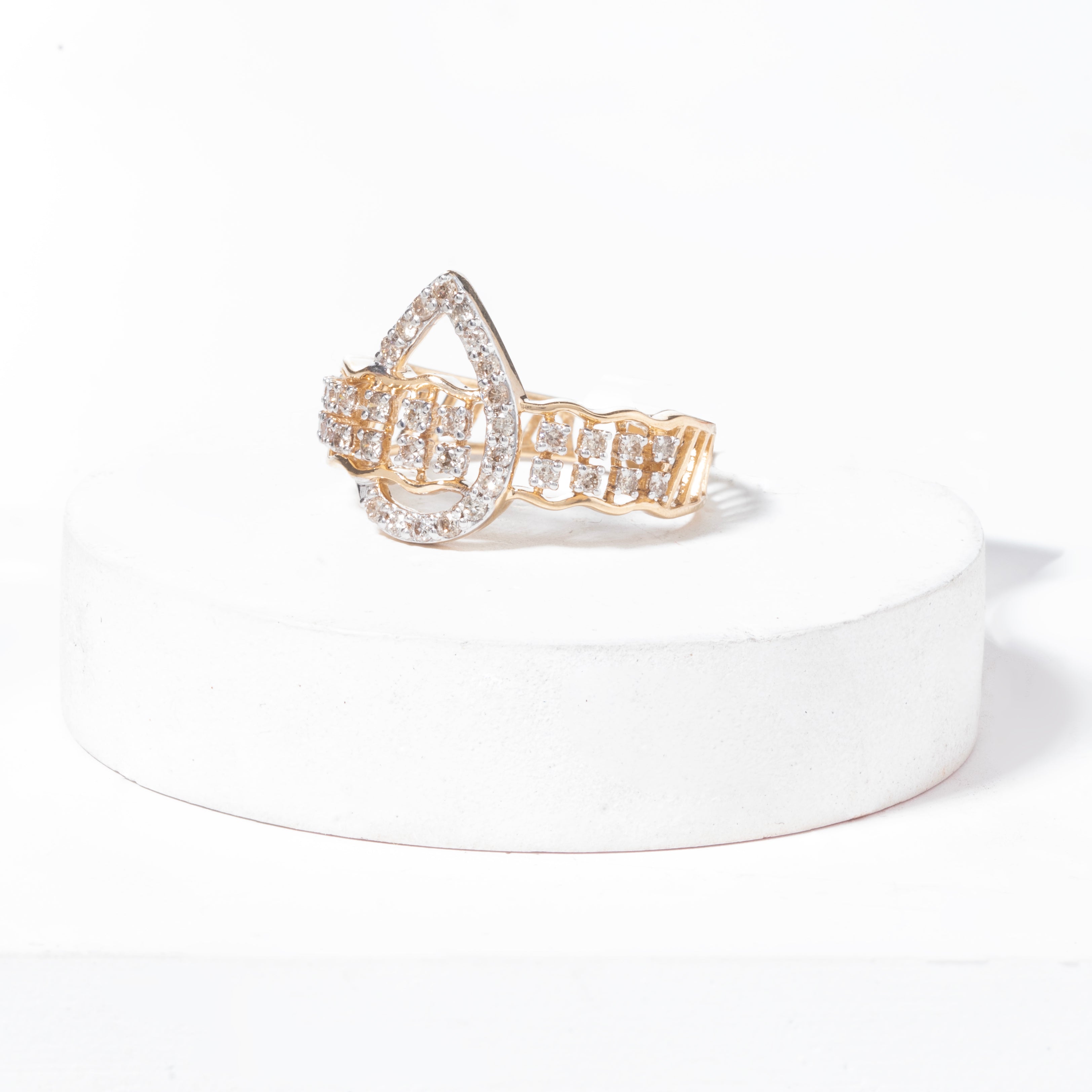 Wave Band Diamond Ring