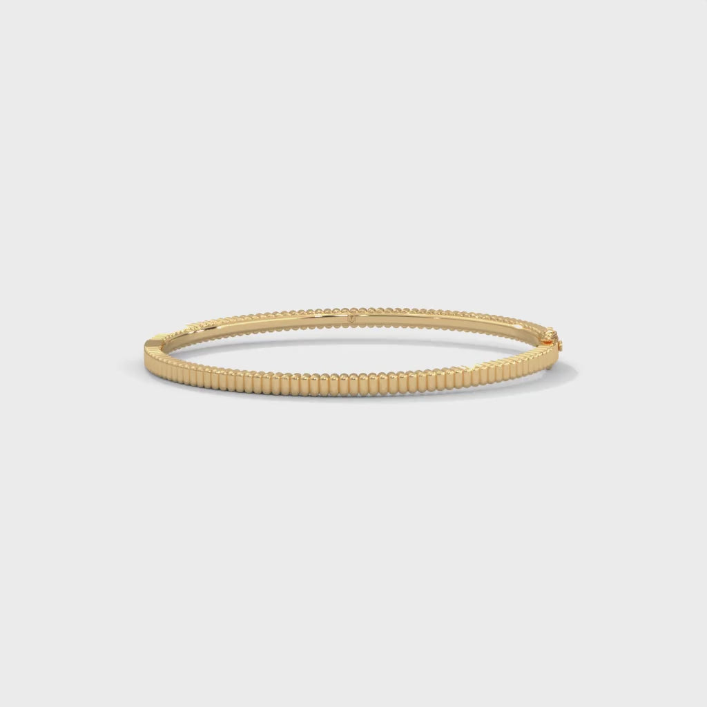 Ribbed Gold Bangle